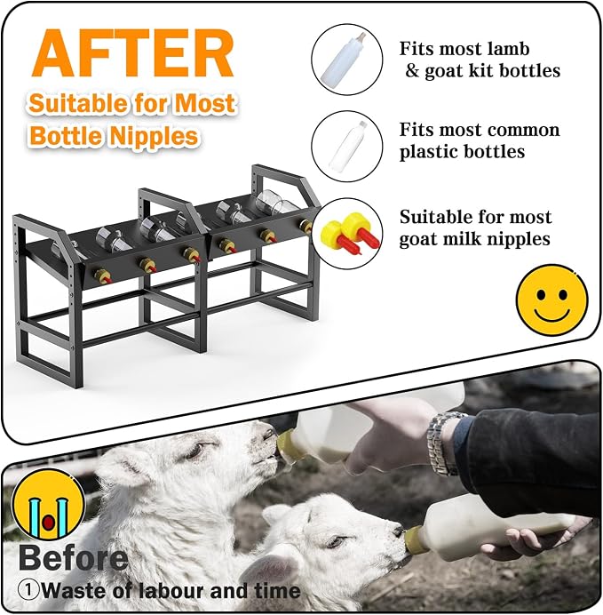 Portable Bottle Rack, Calf Bottle Holder, Free Standing Bottle Feeder Rack - Image 5