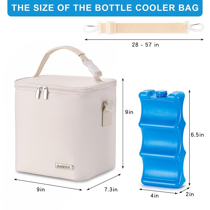 Breastmilk Cooler Bag with Ice Pack Fits 6 Baby Bottles Up to 9 Ounce, Baby - Image 5
