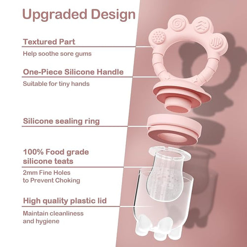 2 Pack Baby Fruit Food Feeder+Breastmilk Popsicle Molds, Baby Teethers - Image 2