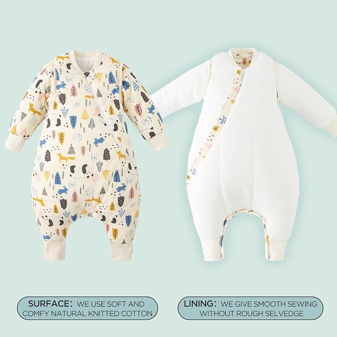 Duomiaomiao Unisex Baby Sleep Sack, 3.5 TOG Winter Cotton Toddler Sleeping Bag - Image 4