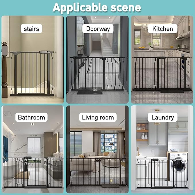 WAOWAO Baby Gate 29.13-33.86" Extra Wide Pressure Mounted Walk Through Swing - Image 5