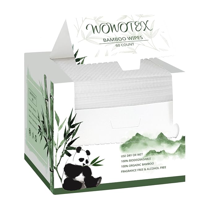 Bamboo Viscose Disposable Face Towel Biodegradable Large Dry Face Wipes 240 by WOWOTEX