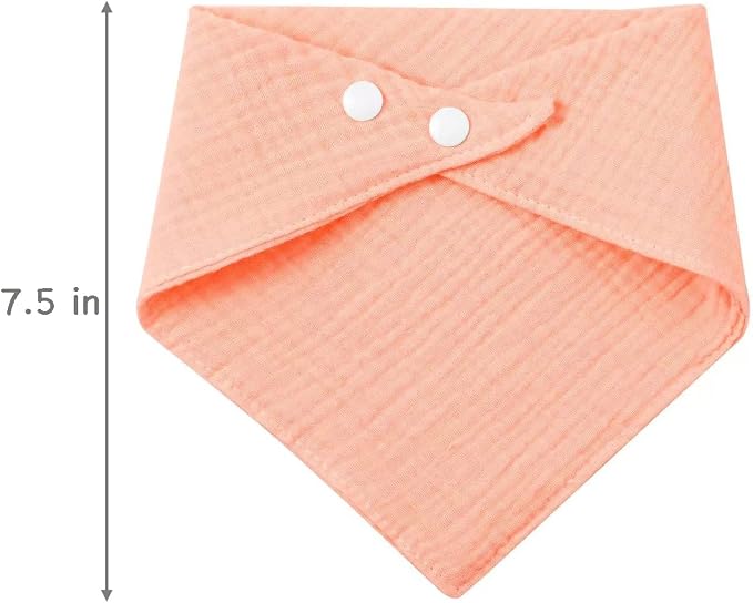 PandaEar 8 Pack Muslin Bibs for Baby Girls, 100% Cotton Baby Bandana Bibs for - Image 6
