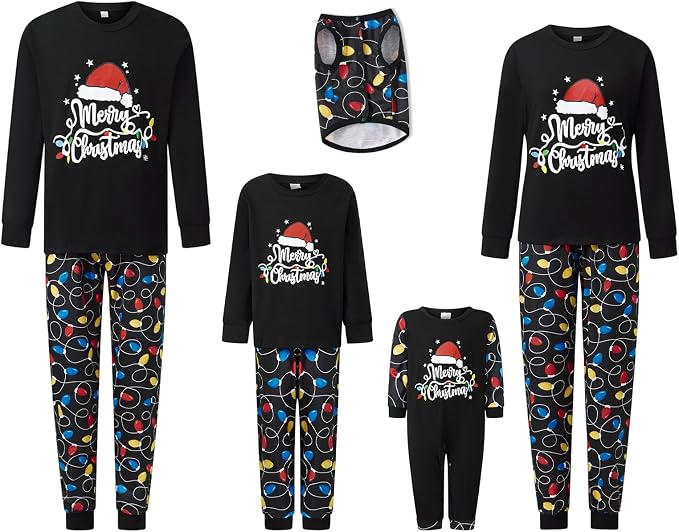 Awoscut Christmas Family Matching Pajamas Christmas Pjs Holiday Nightwear - Image 6