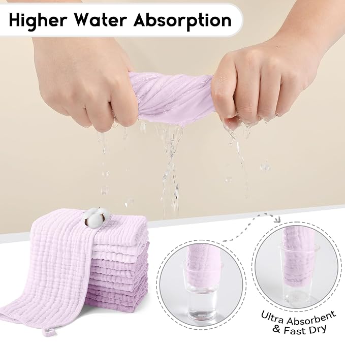Muslin Burp Cloths for Baby 100% Cotton Burping Cloths for Boys Girls Large - Image 6