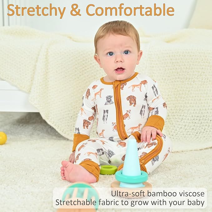 LollyBanks Baby Pajamas, 2-Way Zipper Romper, 95% Viscose Made from Bamboo and - Image 3