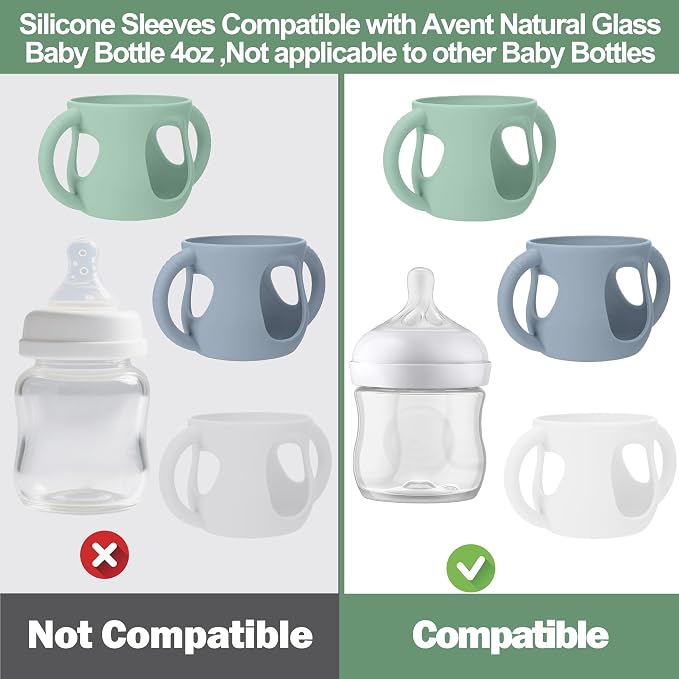 BUSOHA 3 Pack Silicone Sleeves for Avent Baby Bottles - Image 3