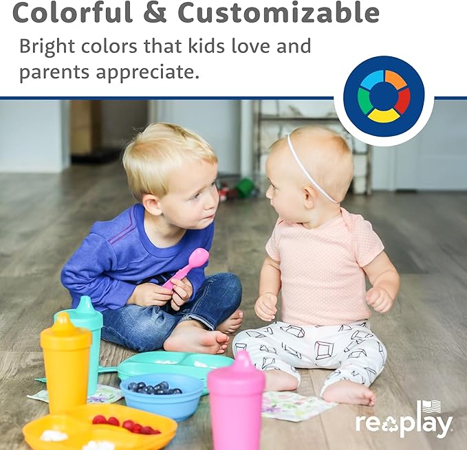 Re-Play Toddler Plates with Dividers & Silicone Lid - Image 2