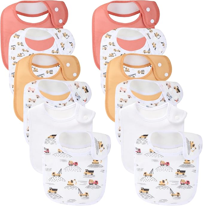 Baby Bibs Soft and Absorbent Organic Cotton Bandana Drool Bibs Set by Benoxine