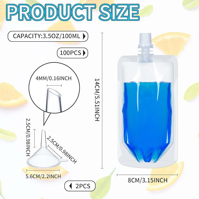 Meanplan 100 Pcs Plastic Pouches Bulk Reusable Squeeze Pouches Clear Plastic - Image 2