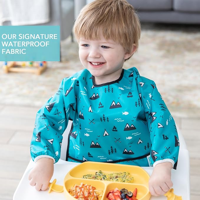 Bumkins Sleeved Bib for Girl or Boy, Baby and Toddler for 6-24 Mos, Essential - Image 3