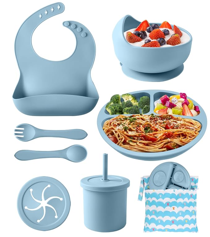 Silicone Baby Feeding Set, Travel Bag by ECLIP