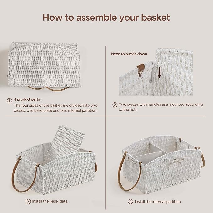 HBlife Diaper Caddy Organizer, Large Hand-Woven Storage Basket - Image 5