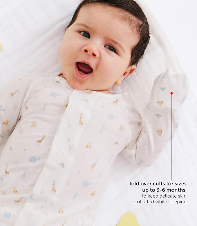 Magnetic Me Girls Modal Magnetic Baby Footie Pajamas | Silky Soft Modal Fabric - Image 4