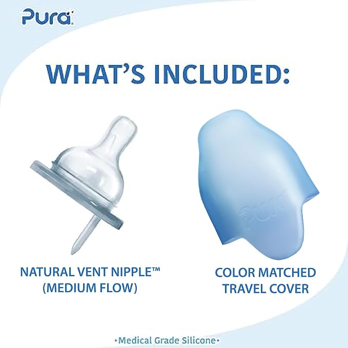 Pura Kiki 9oz/275ml Stainless Steel Infant Bottle w/Sleeve, Anti-Colic - Image 2