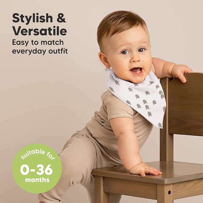 8-Pack Organic Baby Bandana Bibs - Image 4