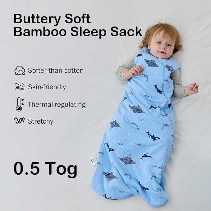 BubblePanda Rayon Made from Bamboo Sleep Sack 12-18 Months 0.5 Tog Soft - Image 2