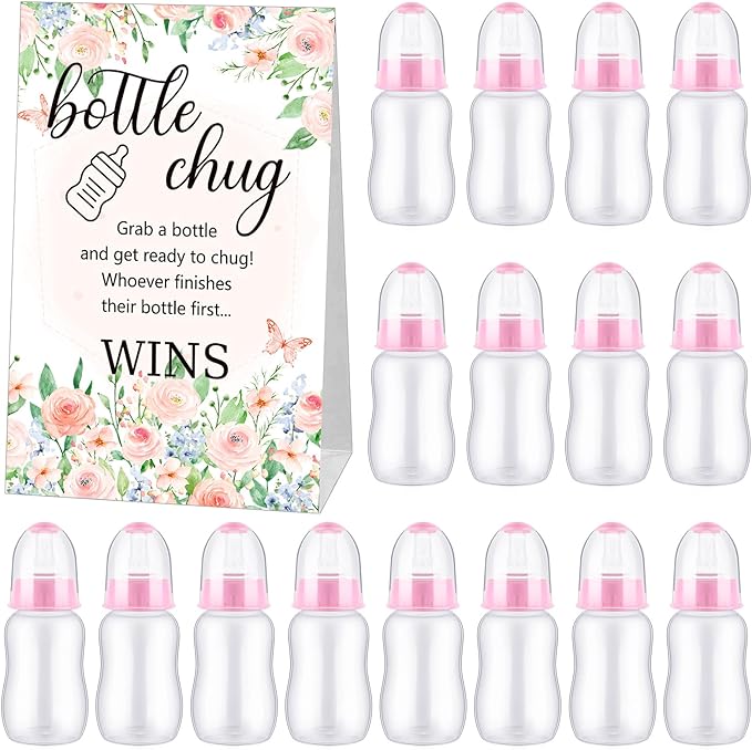 TrelaCo Bottle Chug Baby Shower Game 20 Pcs Baby Bottles Shower Favor by TrelaCo