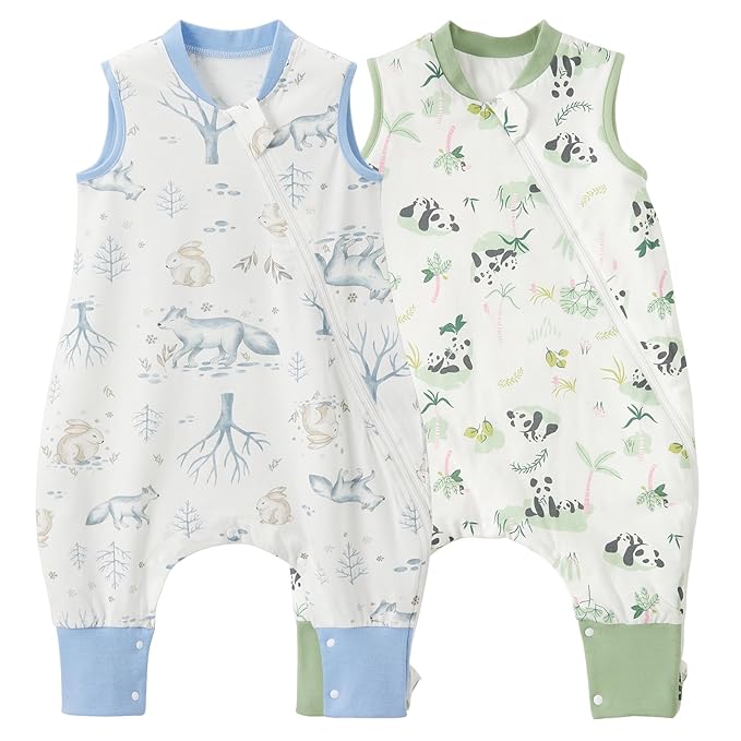 Duomiaomiao 2 Pack 0.5 TOG Toddler Sleep Sack 6-12 Months 100% Cotton by DuoMiaoMiao