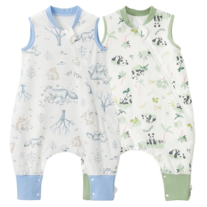 Duomiaomiao 2 Pack 0.5 TOG Toddler Sleep Sack 24-36 Months 100% Cotton by DuoMiaoMiao