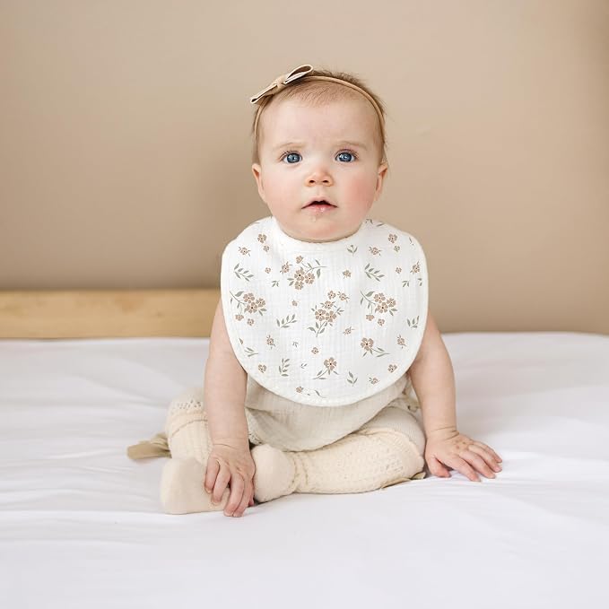 Konssy Muslin Baby Bibs 8 Pack Baby Bandana Drool Bibs Cotton - Image 6