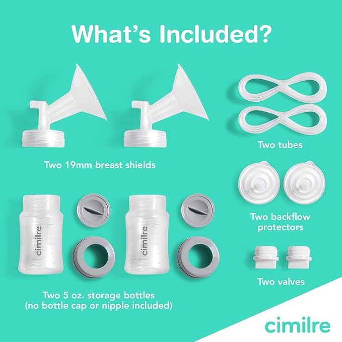 Cimilre 19MM Breast Milk Collection Kit, Double Pumping Breast Milk Collector - Image 2