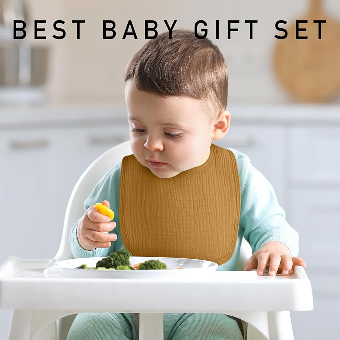 Muslin Baby Drool Bibs for Unisex Boys Girls, 6 Pack Soft Cotton Baby Bib for - Image 3