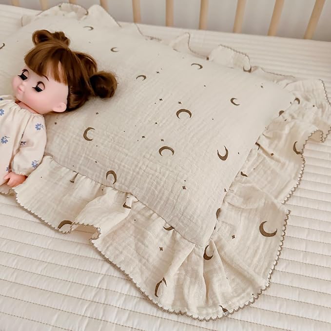 BuLuTu Muslin Toddler Pillowcases Girls Boys, Soft Breathable Cotton Kids - Image 4