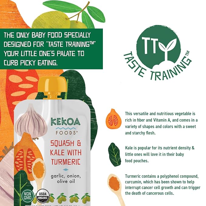Kekoa Foods Squash & Kale with Turmeric Baby Food Purée | 100% USDA - Image 6