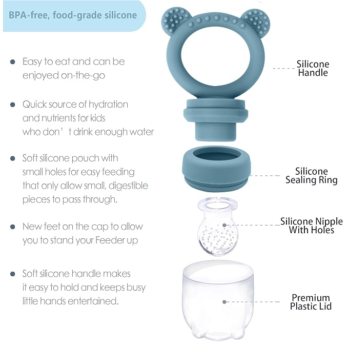 Baby Food Feeder Pacifier with Breast Milk Popsicle Teether-Silicone Forage - Image 3