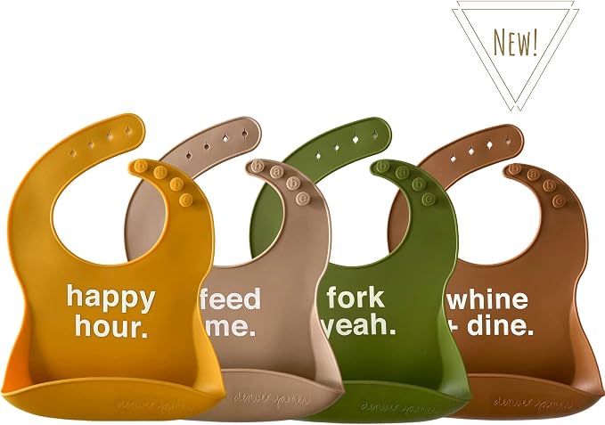 Denver James Silicone Feeding Bibs | Dishwasher Safe. Waterproof. Adjustable. - Image 2