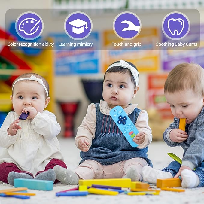 Chuya Remote Teethers Silicone Baby Teething Toys, TV Remote Teether - Image 6