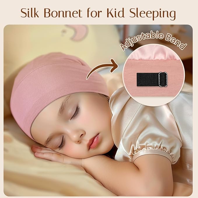 OLESILK Silk Toddler Bonnet 6-36 Months: 100% Mulberry Silk & Modal, Anti-Frizz - Image 4
