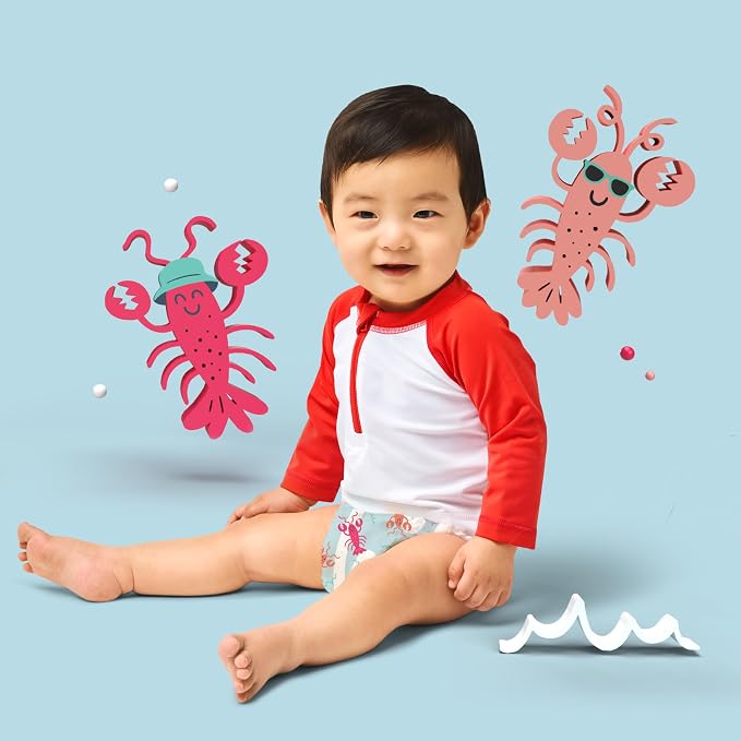 Hello Bello Premium Swim Diapers, Size S, Cute Extra-Bright Lobster Designs - Image 4