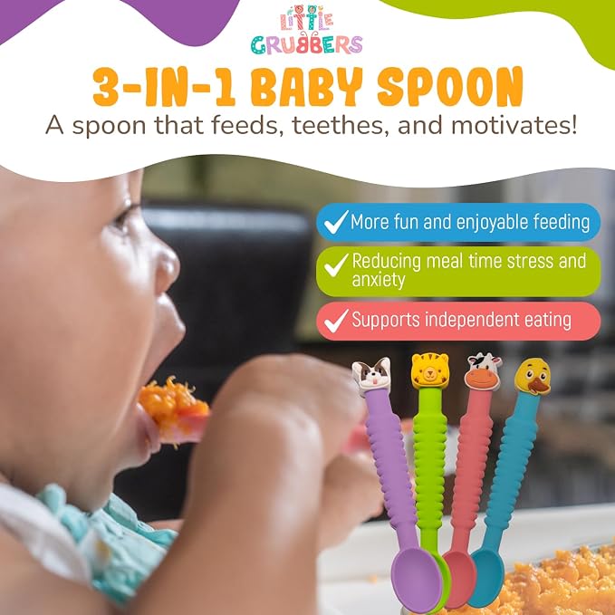 3-in-1 Silicone Baby Spoon Self Feeding 6+ Months - Image 6