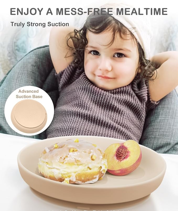 Classic Suction Toddler Plates 3 PCS, Food Grade Silicone Baby Plate - Image 2