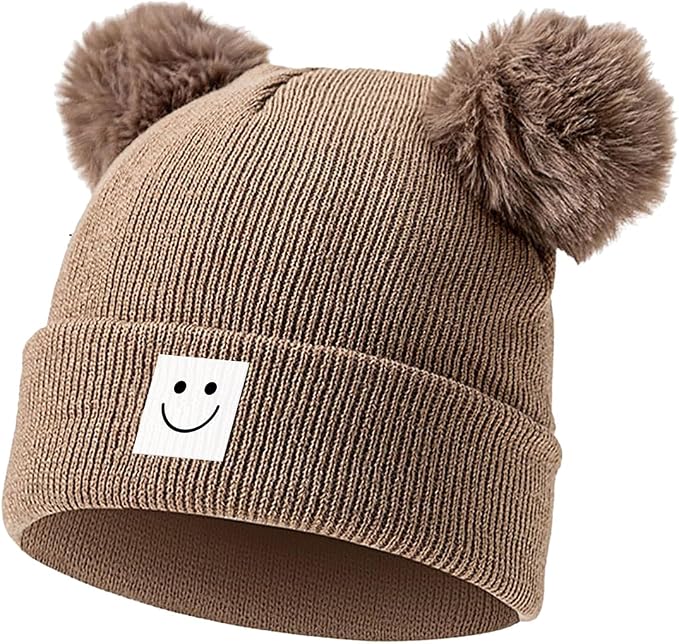 AZJ Baby Beanie Hat Toddler Infant Winter Knitted Hat Kids Soft Warm Pom Pom by AZJ
