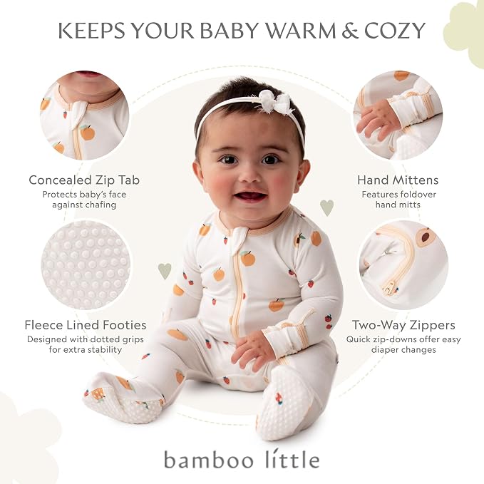 Bamboo Little Soft Baby Footie Pajamas, Baby Clothes, Newborn Sleepers - Image 2