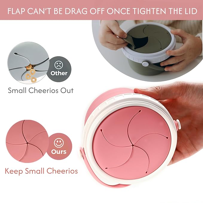 No Spill Silicone Toddler Snack Containers, Detachable Silicone Flap - Image 5