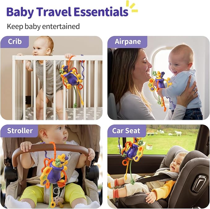 Baby Toys 6 to 12 Months Airplane Travel Essentials| Car Seat Toy-Baby Teether - Image 5