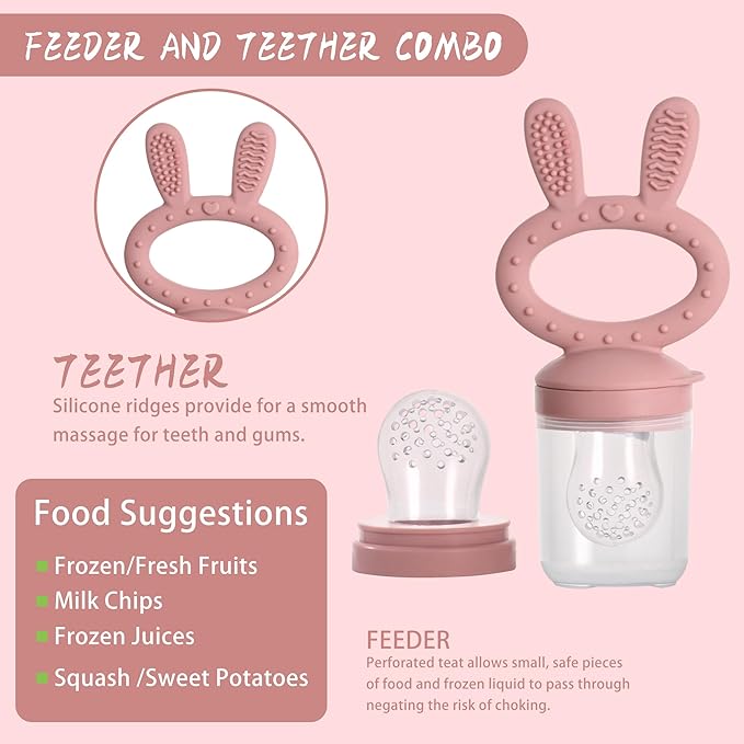 WAJIAYON Easter Bunny Baby Breastmilk Popsicle Molds & Baby Fruit Feeder - Image 2