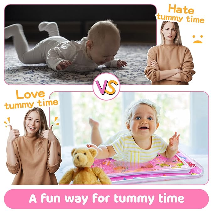 Tummy Time Water Mat for Baby Girl Baby Girl Toys for 3 to 12 Months Great Baby - Image 3