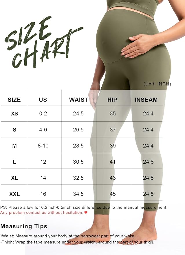 POSHDIVAH Women's Creamluxe Maternity Leggings 25"/28" Over The Belly Pregnancy - Image 2