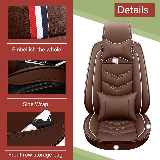Leather Car Seat Covers Fit for LR LR4 2009-2016, 5 Seater Waterproof and - Image 3