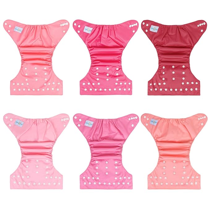 babygoal Baby Girl Cloth Diapers 6 Pack - Image 7
