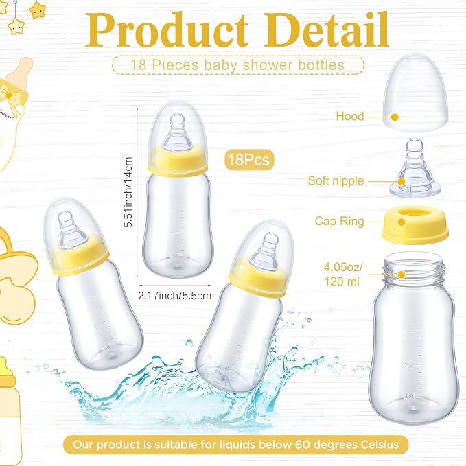 Roowest Bottle Chug Baby Shower Game Favors Including Sunflower Theme Wooden - Image 3