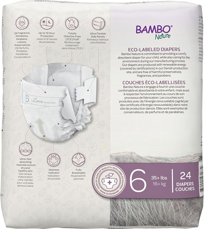 Bambo Nature Hypoallergenic Baby Diapers, Eco-Labelled Sustainable Diapers - Image 10