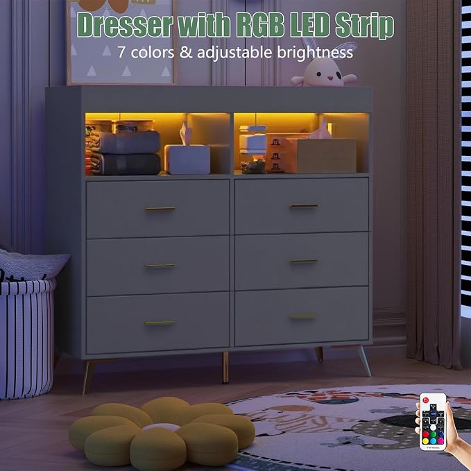 Changing Table Dresser with Drawers, Baby Dresser with Changing Table Top - Image 6