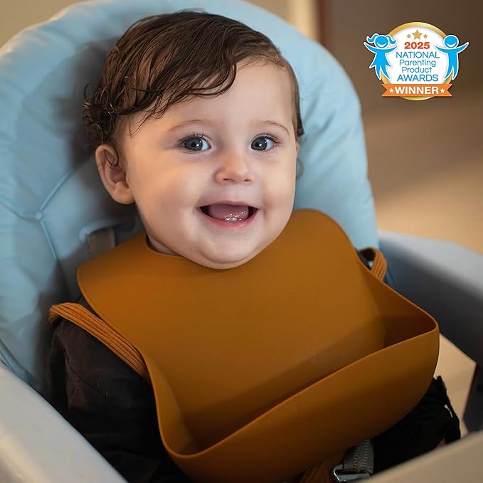 Moonkie Silicone Baby Bibs Set Of 2 | BPA Free Waterproof | Soft Flexible - Image 4