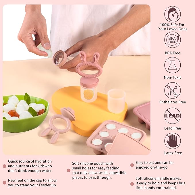 WAJIAYON Baby Breastmilk Popsicle Molds & Baby Fruit Feeder, Baby Food Freezer - Image 5